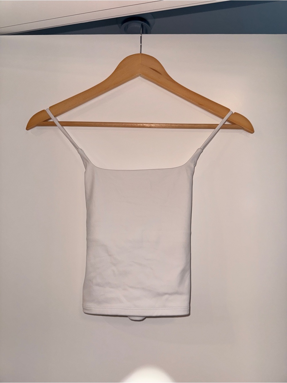 Women's White Square Neck Spaghetti Strap Camisole